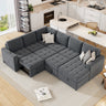 U-Shaped Sofa Sectional Sofa Pull-Out Sofa Bed With A Storage Chaise Lounge, Charging Devices For Living Room