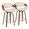 Symphony - Mid Century Modern Fixed Height Counter Stool & Swivel With Round Footrest (Set of 2)