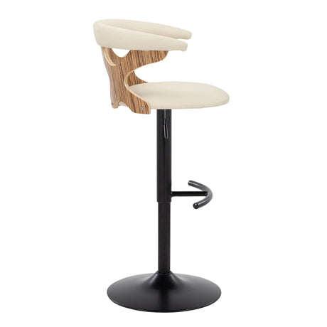 Gardenia - Adjustable Barstool (Set of 2) - Cream And Zebra