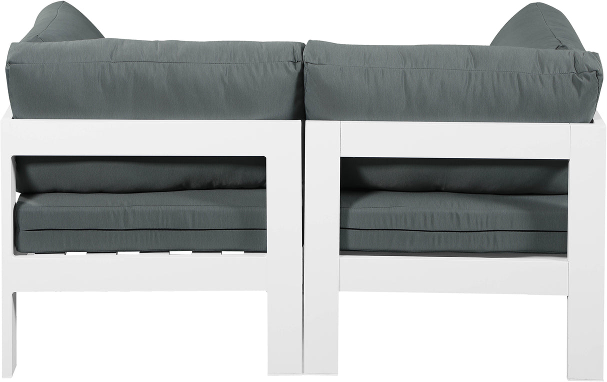 Nizuc - Outdoor Patio Modular Sofa - Grey - Fabric - Metal