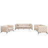 3 Piece Sofa Sets Modern With Sturdy Metal Legs, Velvet Upholstered Couches Sets Including Three Seat Sofa, Loveseat And Single Chair For Living Room Furniture Set