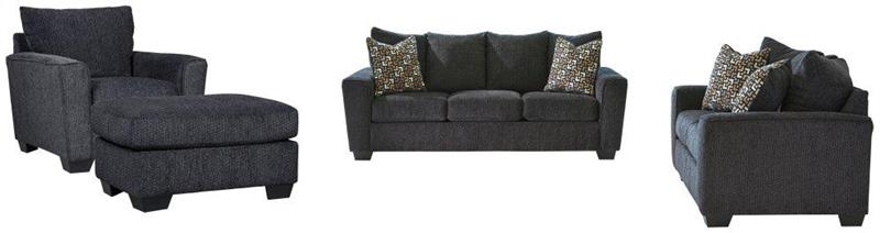 Sofa, Loveseat, Chair and Ottoman - (PKG001489)