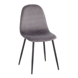 Pebble - Chair - Black Steel And Velvet (Set of 2)