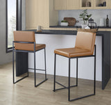 Fuji - Stackable Counter Stool With Cushion - Black Metal