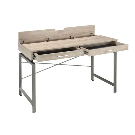 Yaseen - Desk - Natural & Nickel