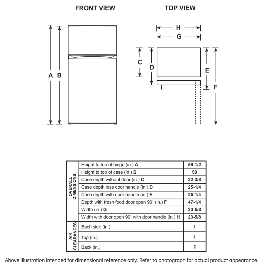 GE(R) 9.8 Cu. Ft. 12 Volt DC Power Top-Freezer Refrigerator - (GPV10FSNSB)