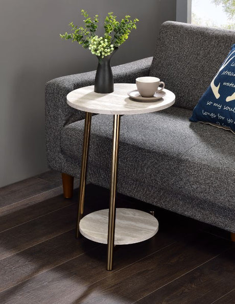 Snare - Accent Table - Natural & Champagne Finish