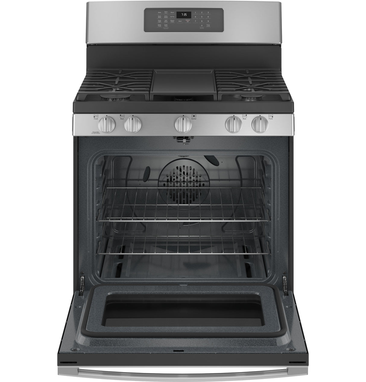 GE(R) 30" Free-Standing Gas Convection Range with No Preheat Air Fry - (JGB735SPSS)