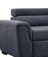 Haris - Fabric Sleeper Sofa Sectional With Adjustable Headrest And Storage Ottoman - Dark Gray