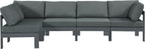 Nizuc - Outdoor Patio Modular Sectional 5 Piece - Grey - Fabric - Modern & Contemporary