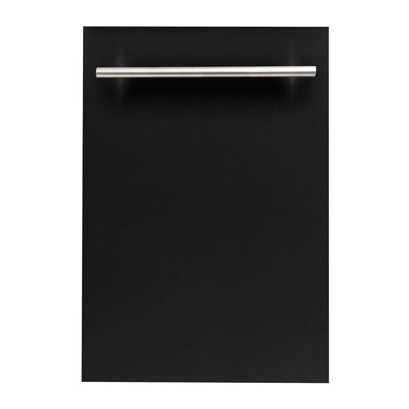 ZLINE 18 in. Compact Top Control Dishwasher with Stainless Steel Tub and Modern Style Handle, 52 dBa (DW-18) [Color: Black Matte] - (DWBLMH18)