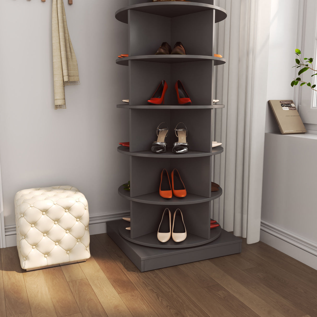 360 Rotating Shoe Cabinet 6 Layers