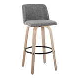 Toriano - 30" Fixed-Height Barstool (Set of 2) - Gray & Black Round Base