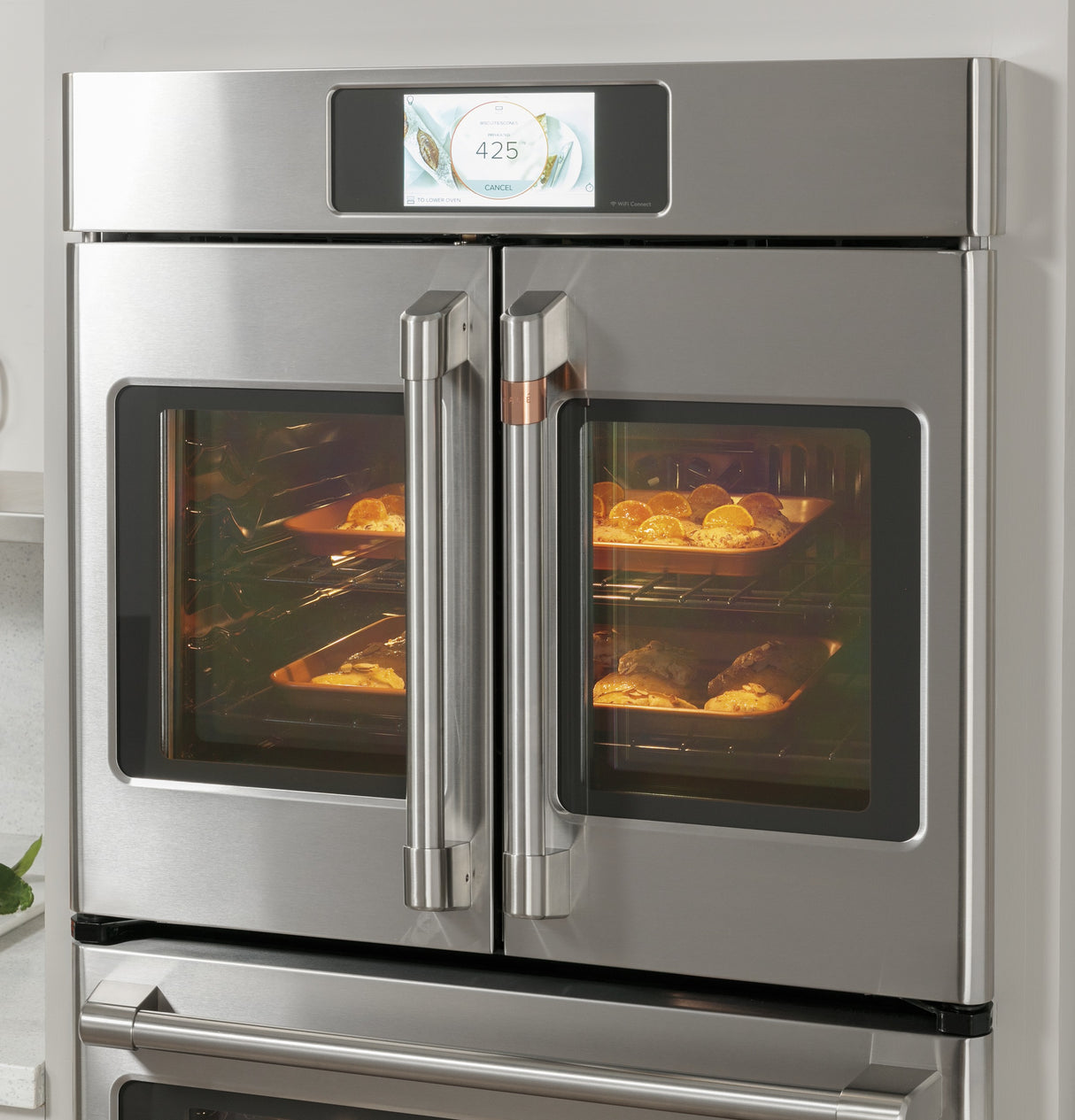 Caf(eback)(TM) Professional Series 30" Smart Built-In Convection French-Door Double Wall Oven - (CTD90FP4NW2)