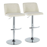 Toriano - Adjustable Barstool (Set of 2) - Chrome Base