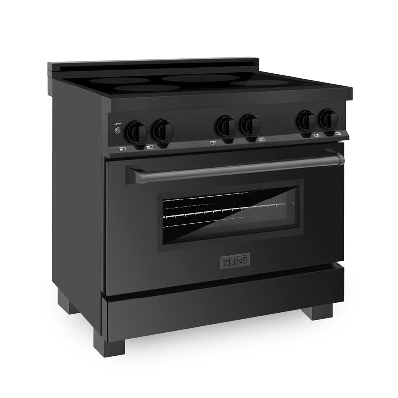 ZLINE Induction Range with a 4 Element Stove and Electric Oven in Black Stainless Steel (RAIND-BS-36) - (RAINDBS36)