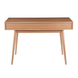 Pebble - Contemporary Double Desk - Natural / White