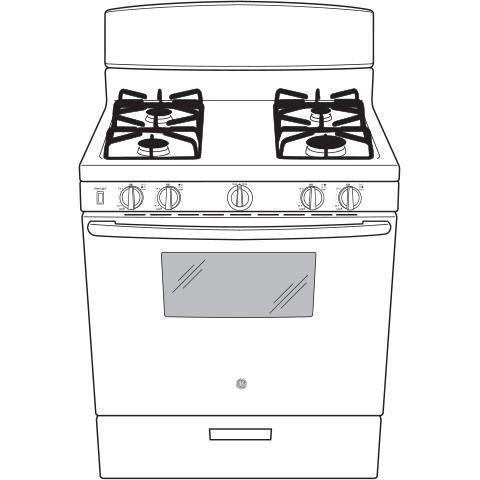 GE(R) 30" Free-Standing Front Control Gas Range - (JGBS10DEMBB)