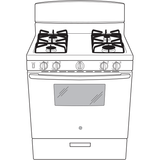 GE(R) 30" Free-Standing Front Control Gas Range - (JGBS10DEMBB)