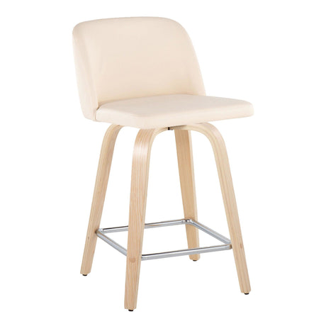 Toriano - 24" Fixed-height Counter Stool (Set of 2) - Natural And Cream