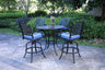 Round 41.97" Long Bar Height Dining Set With Cushions