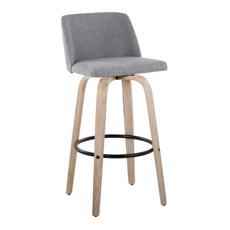 Toriano - 30" Fixed-height Barstool (Set of 2) - Gray And Light Brown