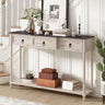 Console Table Sofa Table With Drawers For Entryway With Projecting Drawers And Long Shelf