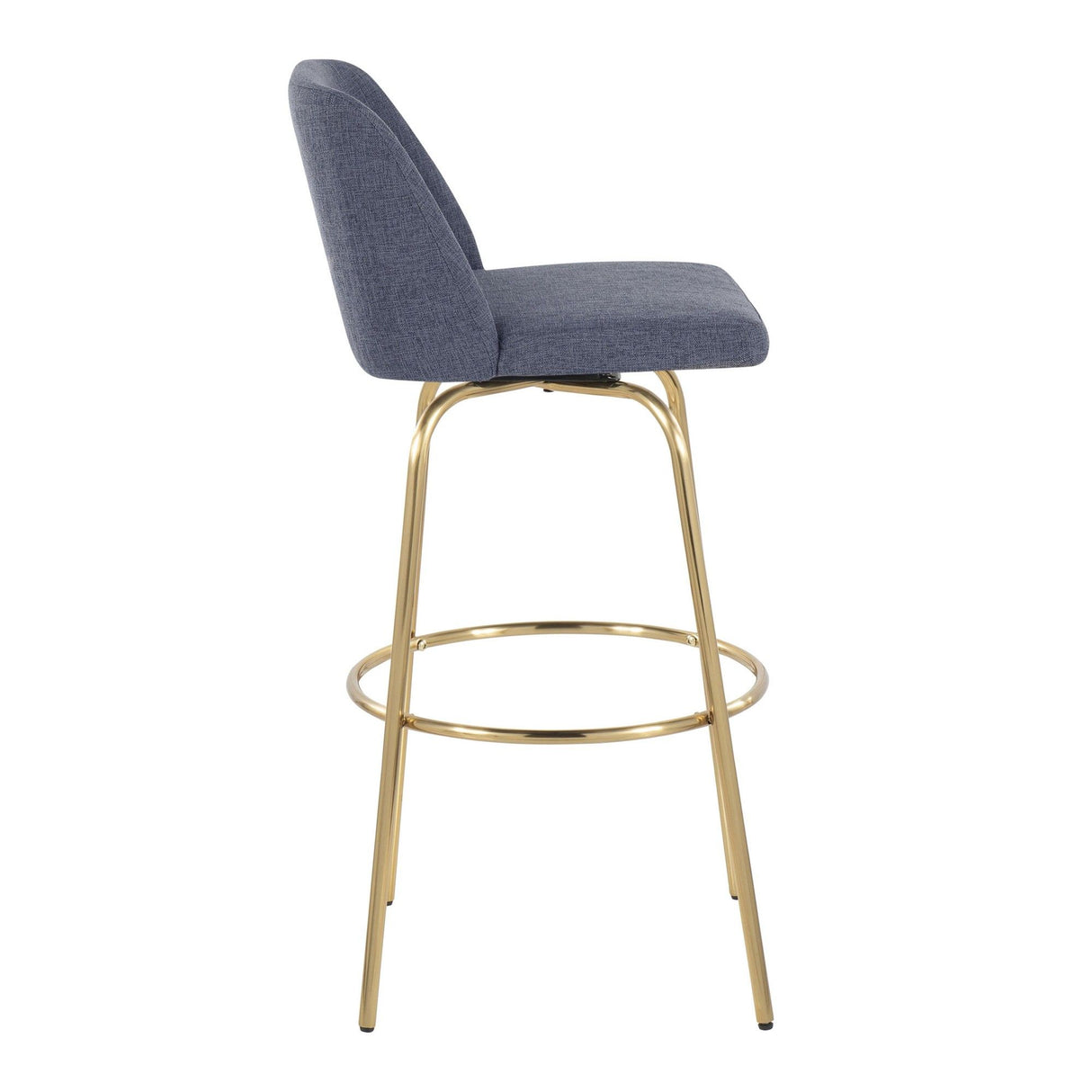 Toriano - 30" Fixed-Height Barstool (Set of 2) - Gold Base