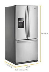 30" Wide French Door Refrigerator - 20 Cubic Feet - Fingerprint Resistant Stainless Steel