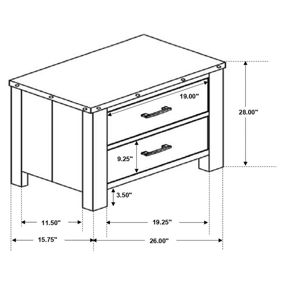 Sembene - 2-Drawer Nightstand - Antique Multi-Color