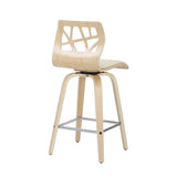 Folia - Mid Century Modern Counter Stool With Footrest (Set of 2)