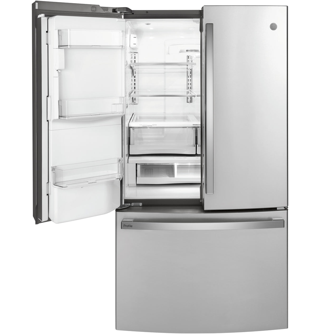 GE Profile(TM) Series 22.1 Cu. Ft. Counter-Depth Fingerprint Resistant French-Door Refrigerator with Door In Door and Hands-Free AutoFill - (PYD22KYNFS)