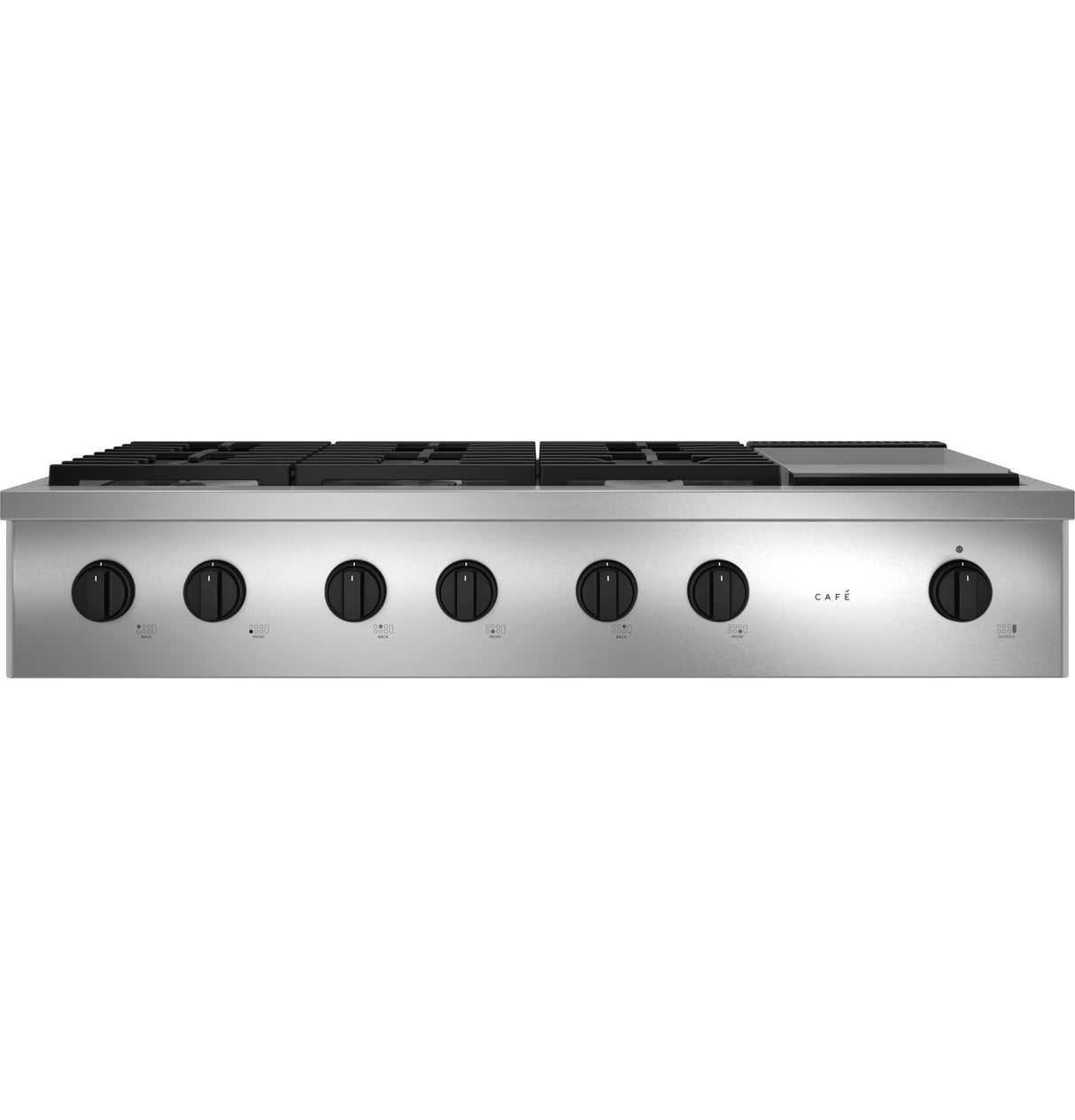 Caf(eback)(TM) 48" Commercial-Style Gas Rangetop with 6 Burners and Integrated Griddle (Natural Gas) - (CGU486P2TS1)