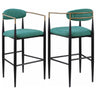 Tina - Metal Pub Height Bar Stool With Upholstered Back And Seat (Set of 2)