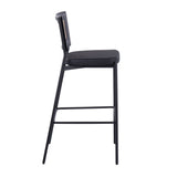 Rattan Tania - 29" Fixed-height Barstool (Set of 2) - Black