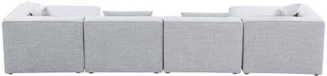 Cube - Modular Sectional 6 Piece - Gray - Fabric - Modern & Contemporary