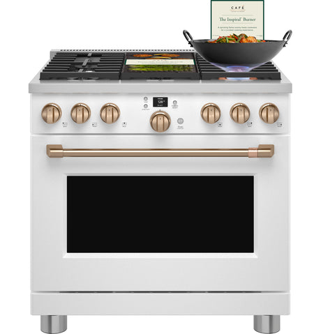 Caf(eback)(TM) 36" Smart Dual-Fuel Commercial-Style Range with 6 Burners (Natural Gas) - (C2Y366P4TW2)