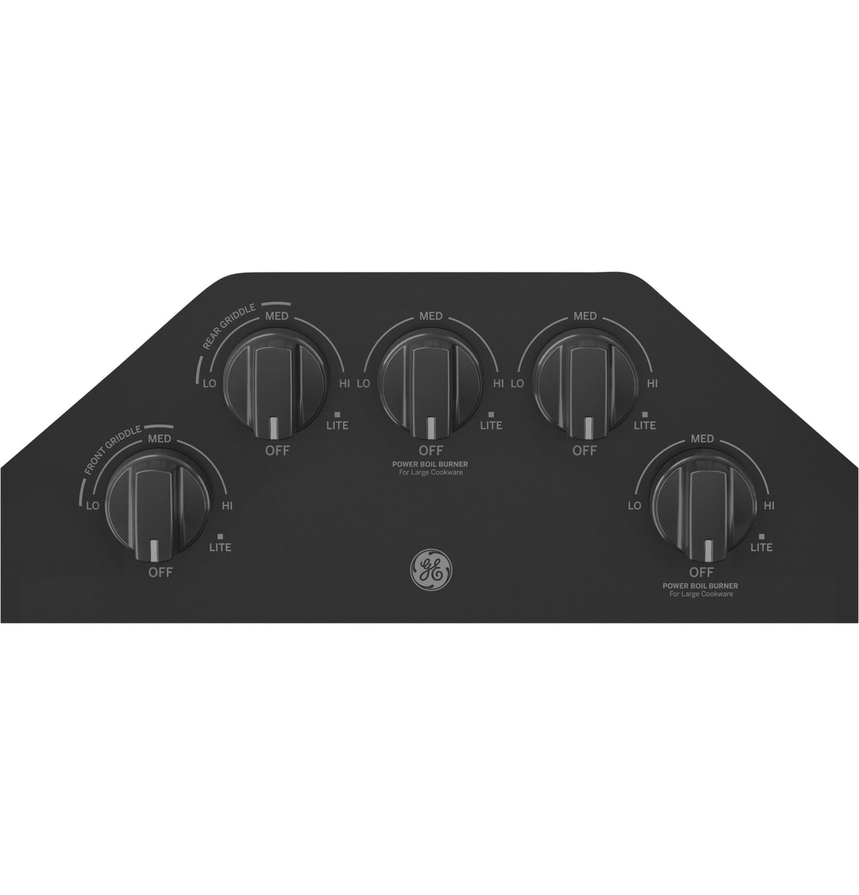 GE(R) 36" Built-In Gas Cooktop with 5 Burners and Dishwasher Safe Grates - (JGP5036DLBB)