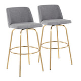 Toriano - 30" Fixed-Height Barstool (Set of 2) - Gold Base