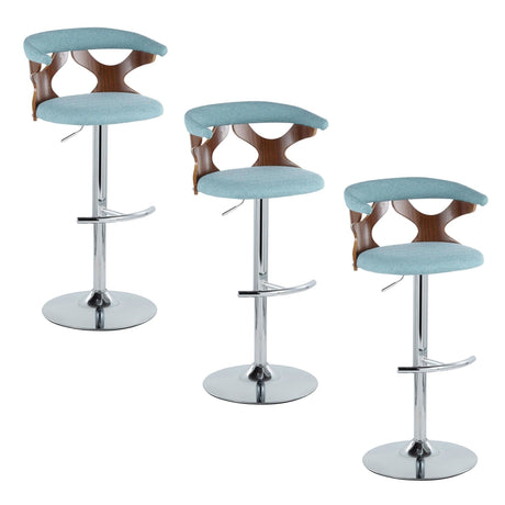 Gardenia - Adjustable Barstool - Chrome Base & Walnut Backrest