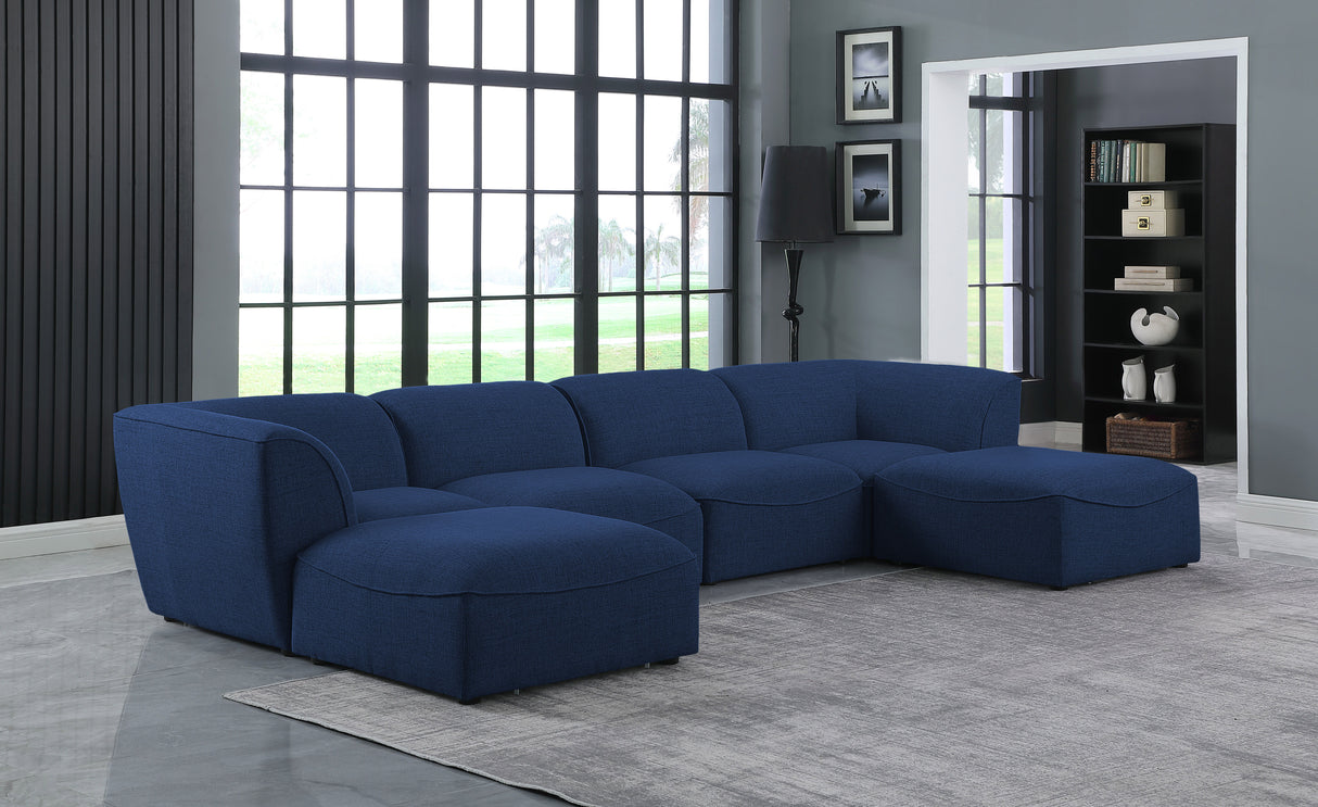 Miramar - Modular Sectional 6 Piece - Navy - Fabric - Modern & Contemporary