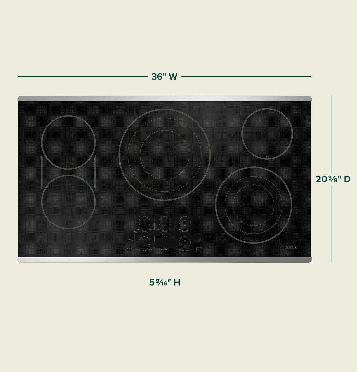 Caf(eback)(TM) 36" Touch-Control Electric Cooktop - (CEP90362TSS)