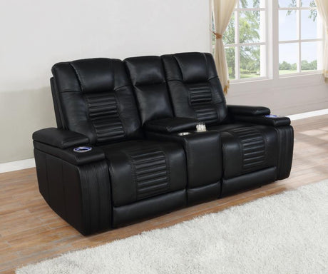 Zane - Dual Power Loveseat - Black