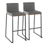 Mason Mara - Contemporary, Fixed Height Barstool (Set of 2)