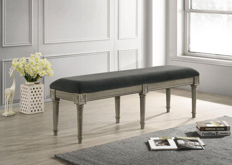 Alderwood Upholstered Bench French Grey - (223126)