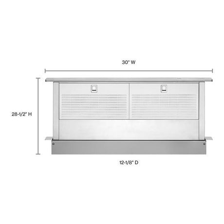 30" Retractable Downdraft System With Interior Blower Motor