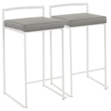 Fuji - Stackable Counter Stool - White Base (Set of 2)