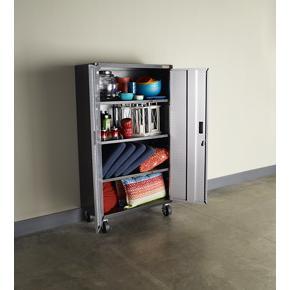 Ready-to-Assemble Mobile Storage Cabinet - Silver Tread