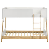 Wyatt - Wood Twin Over Twin Bunk Bed - White And Natural