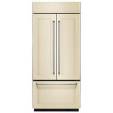 20.8 Cubic Feet 36" Width Built In Panel Ready French Door Refrigerator With Platinum Interior Design